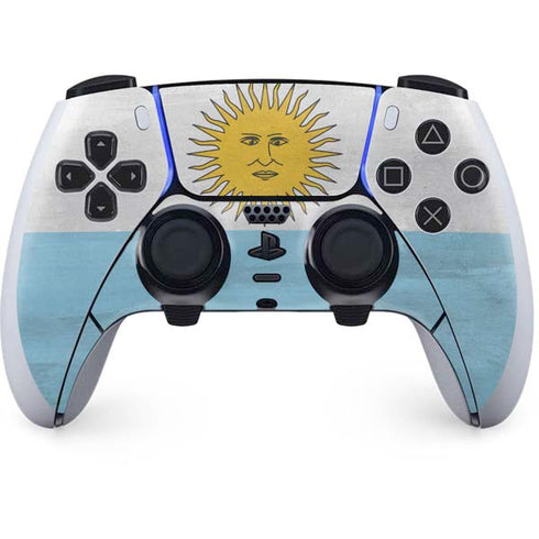 Argentina Flag Distressed PS5 DualSense Edge Pro Controller Skin